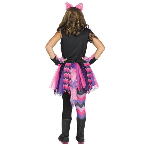 Cheshire Cat Halloween Costume Child Size M Spirit Halloween Punk Rocker Cosplay - Picture 2 of 8